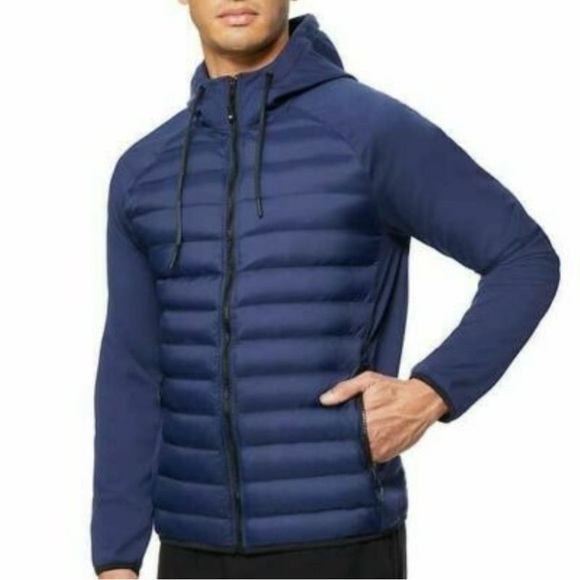 32 Degrees HEAT Men's Navy Puffer Jacket - Picture 1 of 6